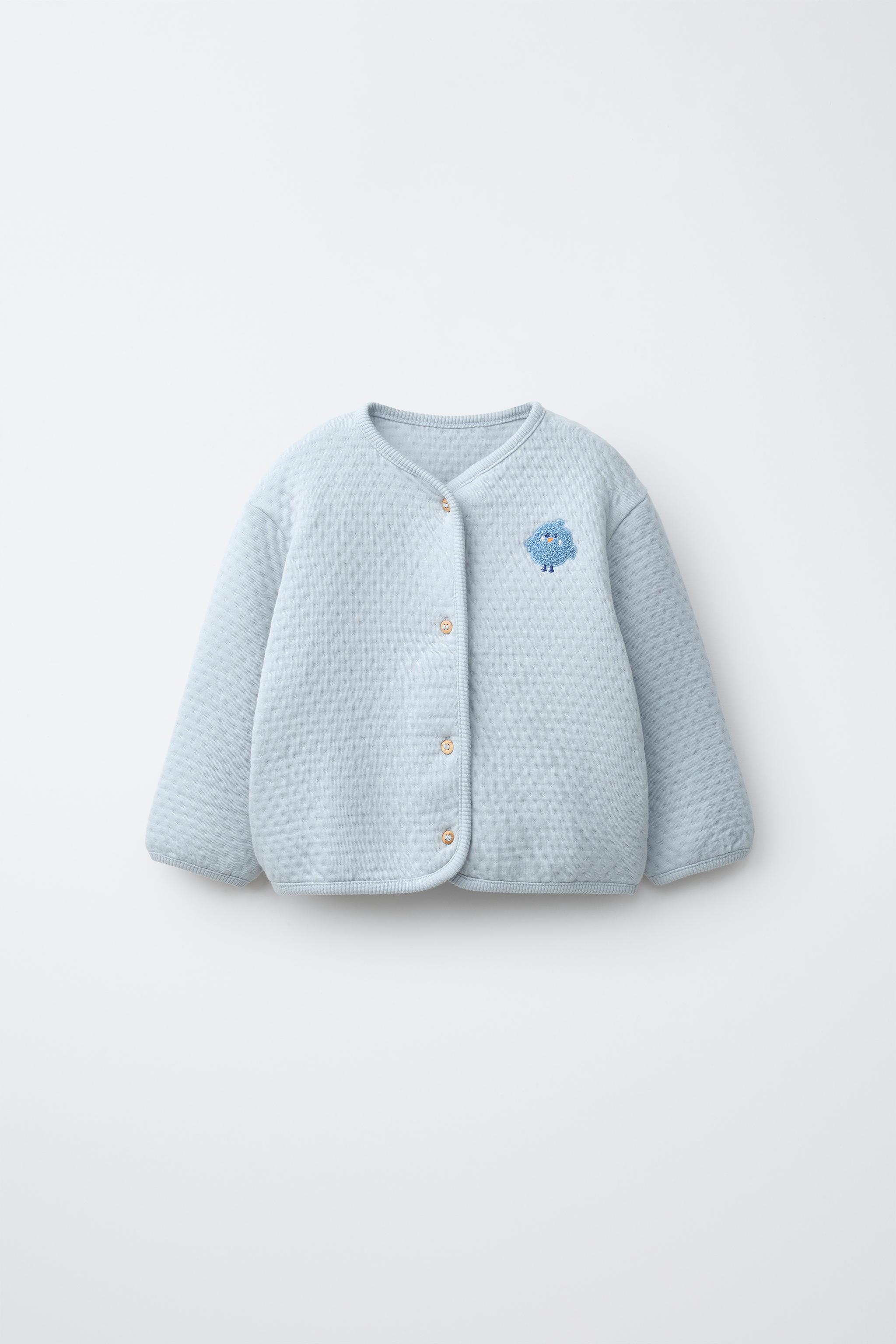 VESTE MATELASSÉE BRODERIE EN VELOURS BOUCLÉ